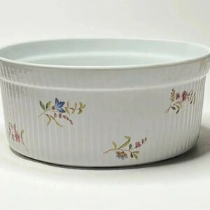 BIA Cordon Bleu Floral Casserole Dish Porcelain Soufflé Baking Pan Bowl